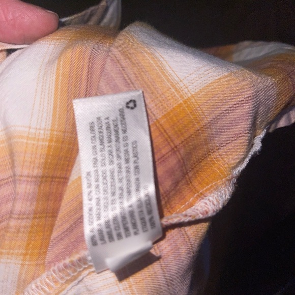Universal Thread goods co. Orange Cream Plaid button down top  EUC Size XXL - Picture 8 of 8